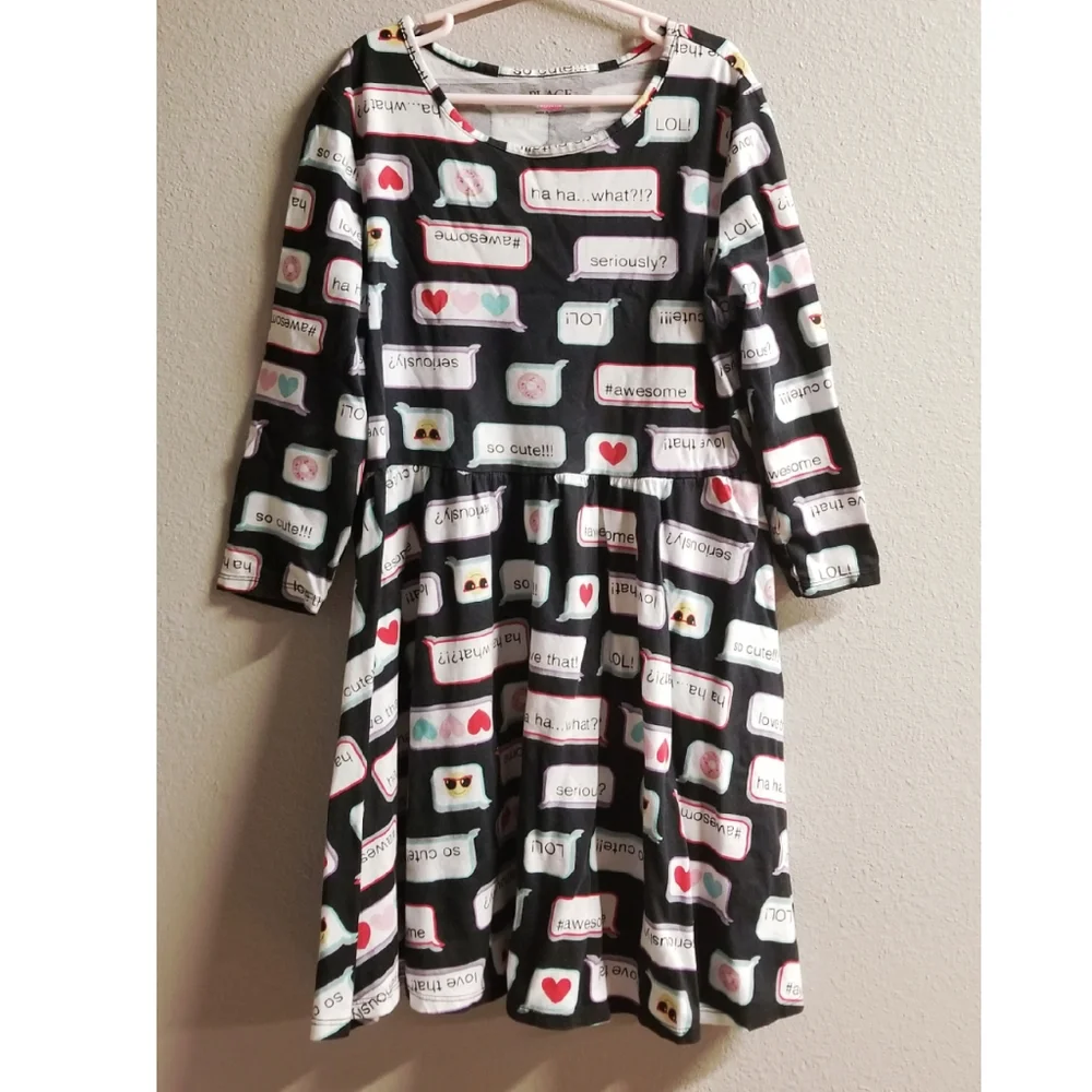 The Children's Place Text/Emoji Dress